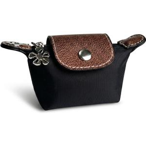 Wuflyover Coin Purse for Women, Mini Nylon Change Purse with Keychain, Small Zip Pouch for Coins, Cash, Cards (Black)