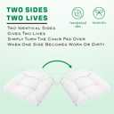 SQUARE MOON Chair Cushions for Dining Chairs, 3 Inch Thick Comfortable Kitchen Chair Pads, Dining Room Seat Cushions with Ties, Machine Washable, 17" x 16" x 3", 4/Pack, White
