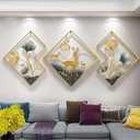 Wall Decor Large Size 78"x27" Gold Deer Metal Wall Decor for Living Room Metal Wall Art Modern Wall Sculpture