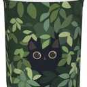 Cat In The Meadow Large Laundry Basket,Collapsible Laundry Hamper With Handle Cat Room Decor,Round Waterproof Dirty Clothes Hamper Toy Organizer Storage Basket Gift for Home Bedroom Bathroom Decor, Medium