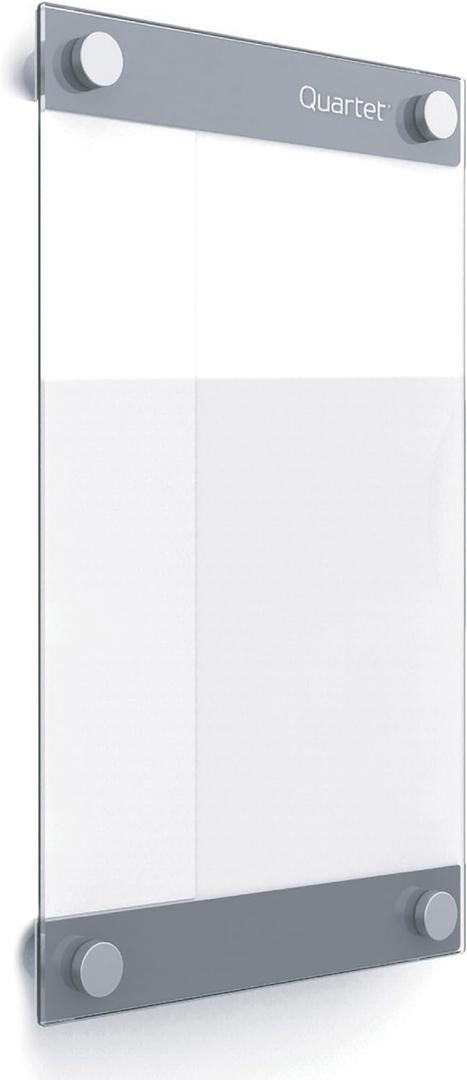 Quartet Glass Whiteboard, Magnetic Dry Erase Board, 11" x 17", with Customizable Templates, White Dry Erase Surface, Infinity (GI1117)