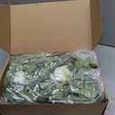 Anna's Whimsy 2PCS 5.91FT Artificial Eucalyptus Garland with Flowers, Fake Rose Gypsophila Garland, Faux Floral Greenery Garlands for Wedding Spring Home Party Table Runner Decor  White