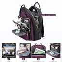 LOVEVOOK Laptop Backpack Purse for Women, 17" Laptop Bag with USB Port, Water Resistant Lightweight Daypacks for College Travel Work Business, Nurse Teacher Computer Bags, Purple Black
