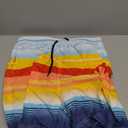 Sarfel Boys Swim Trunks with Compression Liner Kids Swimsuits Boys Bathing Suit Kids Board Shorts Teen Boy Quick Dry Shorts (10-12 Years, Blue Red Orange Stripes)