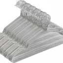 Tosnail 50 Pack Stainless Steel Wire Metal Hangers, 16-Inch Non-Slip Hanger, Space Saving Closet Clothes Organizer, Grey