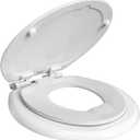 American Standard Round Toilet Seat with Toddler Seat, Soft Close, 2 in 1 Seat, White, Great for Adults and Child