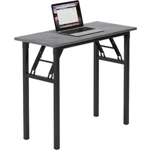 Need Small Desk 31 1/2" No Assembly Foldable Writing Table,Sturdy and Heavy Duty Folding Computer Desks for Small Space/Home Office/Dormitory AC5LB(80 * 40) (Gray & Black Frame)