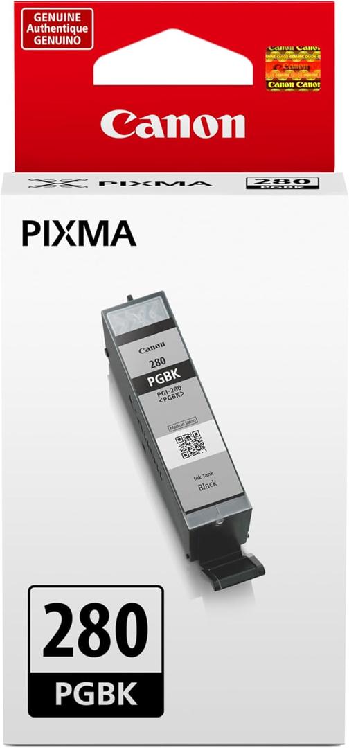 Canon PGI-280 Genuine Pigment Black Ink Tank, Compatible with TR8520, TS9120,TS8120, TS6120, TS9521C/a, TS9520/a, TS8220, TS6220, TS8320, TS6320, TS702/a, and TR8620/a Series Printers