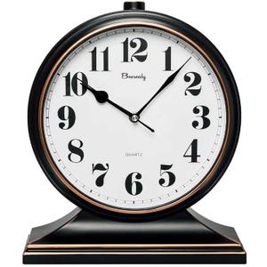 Retro 10 Inch Silent Desk Clock - Antique Decorative, Easy to Read in Office/Bedroom (Black) Retro 10 Inch Silent Desk Clock - Antique Decorative, Easy to Read in Office/Bedroom (Black)