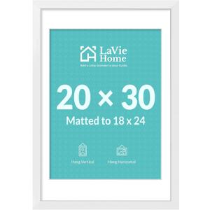 20x30 Picture Frame Gold Poster Frame,Display Pictures 18x24 with Mat or 20x30 Without Mat, Stable and Sturdy Frame and Polished Plexiglass, Horizontal and Vertical Format of The Walls