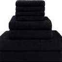 HOMEXCEL 8 Piece Bath Towel Set, Microfiber Bathroom Towel - 2 Bath Towels, 2 Hand Towels, and 4 Wash Cloths, Super Soft, Highly Absorbent Towels for Bathroom, Gym, Hotel, and Spa (Black)
