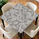 Square Fitted Tablecloth with Elastic Edge Design Table Cover Waterproof Stain-Resistant Wipeable Table Cloth for Kitchen Dining Picnic Patio Outdoor Party Paisley 36x36 Inch