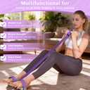 8-Tubes Pedal Resistance Band with Handle, Multifunction Exercise Rope for Working Out, Foot Pedal Resistance Band for Abdomen, Waist, Arm, Leg, Purple