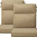 Outdoor Patio Chair Cushions 44x21x3.5 inch, Set of 2 Thicken Comfy Cushions for Rocker Non Slip Fade Shield Water Repellent High Back with Ties, Yellow Weave Pattern