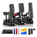 SIMSONN Plus X Racing Simulator Hydraulic Pedals Sim Racing Pedals Support Haptic Reactor (Plus X Black P3-H3)