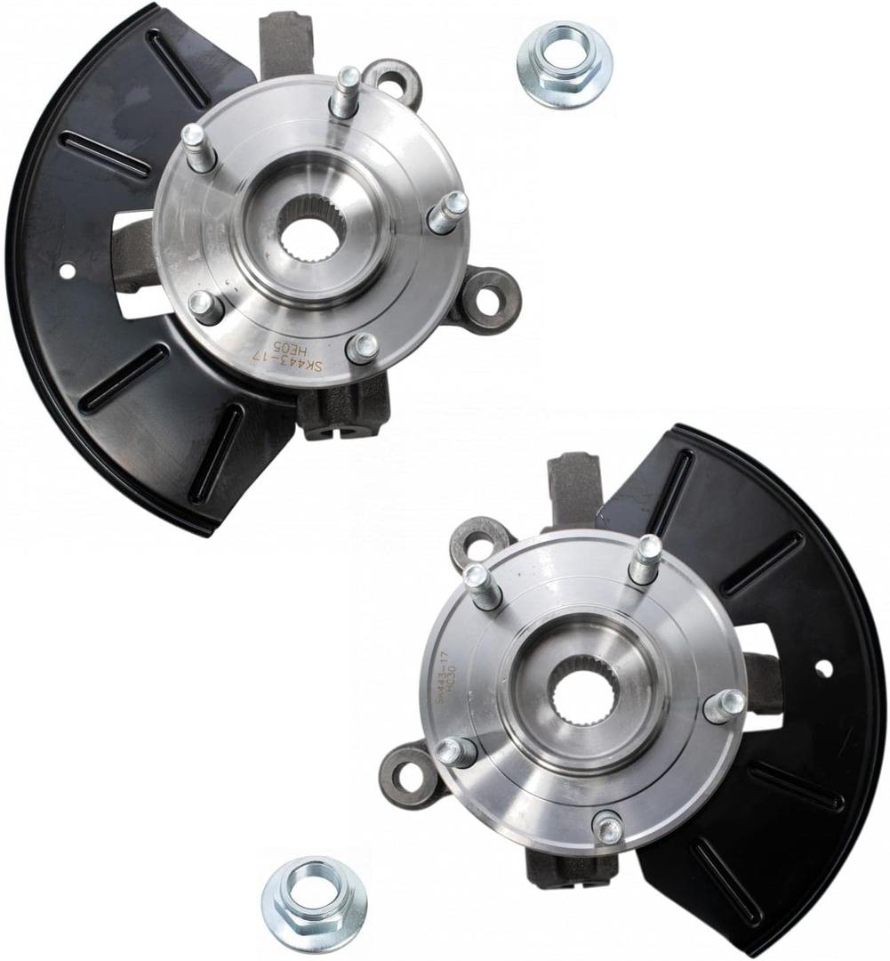 TRQ Front Wheel Bearing & Hub Assembly with Knuckle Pair for Tribute Escape New