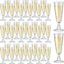Soelomu 40 Pack Plastic Champagne Flutes, 5.5 OZ Disposable Wine Glasses Clear Mimosa Champagne Flutes for Party, Wedding, Birthday Decorations