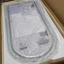 Niccy Arched LED Mirror for Bathroom, 48x24 Vanity Mirror with Light Frameless Bathroom Mirror, Smart Lighted Frontlit Mirrors with Memory Function for Bathroom Bedroom Beauty Hair Salon (Horizontal(right-cut))