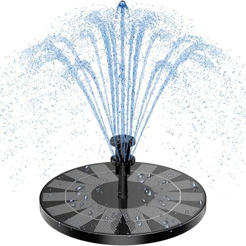 AISITIN 3.5W Solar Bird Bath Fountain Pump, Solar Fountain Pump for Bird Bath with 6 Nozzles, Solar Powered Water Fountain Pump for Garden, Ponds, Pool, Fish Tank, Aquarium and Outdoor, Black