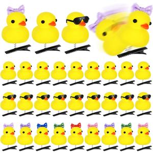 30 Pcs Duck Hair Clips Yellow Duck Hairpin Cartoon Animal Clips Gift for Women Holiday Party Supplies