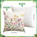 Artscope Spring Summer Floral Throw Pillow Covers 20x20 Inch Set of 4, Farmhouse Flower Butterfly Pattern Spring Decoration Pillow Cases for Sofa Bed Room Home Decor
