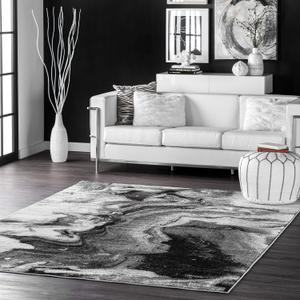 nuLOOM 5' x 8' Performance Indoor Area Rug, Non-Shed, Power Loomed High-Traffic Area Rug for Living Room, Bedroom, Home, Remona Grey