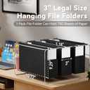 Ansook Hanging File Folders Legal Size,Heavy Duty 3" Expansion File Folder Hanging with 1/5 Tabs,6 Pack Extra Capacity File Cabinet Folders,Hanging File Organizer for File Frame & File Storage Box