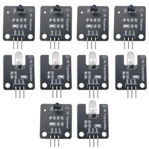 10PCS Black Digital 38khz Ir Receiver Ir Transmitter Sensor Module Kit Transmitter Sensor Module Kit for Electronic Building Block
