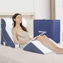 4Pcs Orthopedic Bed Wedge Pillow Set for Post Surgery, Gel-Infused Memory Foam Layer Wedge Pillow for Sleep Apnea, Leg, Knee, Back, and Arm Support, Sit up Pillow for Bed (4 Piece Wedge Set)