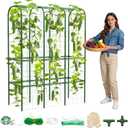 62" Tall Cucumber Trellis for Raised Bed, Garden Trellis for Climbing Plants Outdoor, U-Shape Metal Arch Vegetables Trellis Plant Support for Zucchini Squash Vines