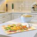 ODAWA Sunflower Autumn Pumpkin Dish Drying Mat, Drying Mat For Kitchen Counter, Absorbent Polyester Material, Heat-resistant Drying Mat 18 In x 24 In