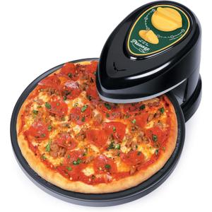Presto 03434 Pizzaz Plus Rotating Oven - 12-Inch, Countertop Pizza Oven, Nonstick Tray, Top and Bottom Heating Elements, Easy to Clean, Green/Gold