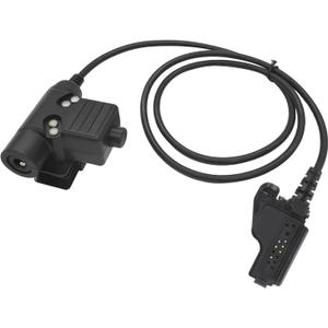 HELETUL U94 Ptt Two Way Radio Headset Adapter Compatible for Motorola XTS2500 XTS5000 HT1000 Walkie Talkie(Black,Civilian Wired)