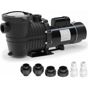 Pipopa 1.5hp Pool Pump Above Ground & Inground | Dual Voltage | 4500GPH Flow | 42ft Head Lift | Swimming Pool Pump for Above Ground & Inground Pools | 115V/230V AC 60HZ (115V/230V Dual Voltage, 1.5hp)