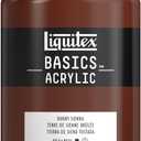 Liquitex BASICS Acrylic Paint, 400ml (13.5-oz) Bottle, Burnt Sienna