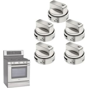 AEZ73453509 Stove Knobs Replacement for LG Gas Range/Oven (LRG3095ST, LRG3093ST, LRG3036ST, etc.)Replaces AEZ72909008, AP5669773, PS7321756Upgrade for Easy Install & Superior Durability 5 Pack