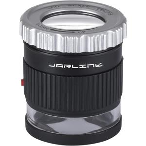 JARLINK 30X Jewelers Loupe, Adjustable Focal Length Magnifier with 3 LED Light for Gems, Jewelry, Coins, Stamps, etc (Black)