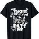 My Teacher Survived 101 Days of Me School Dalmatian Dog TShirt for Men Women Girls Kids (S)
