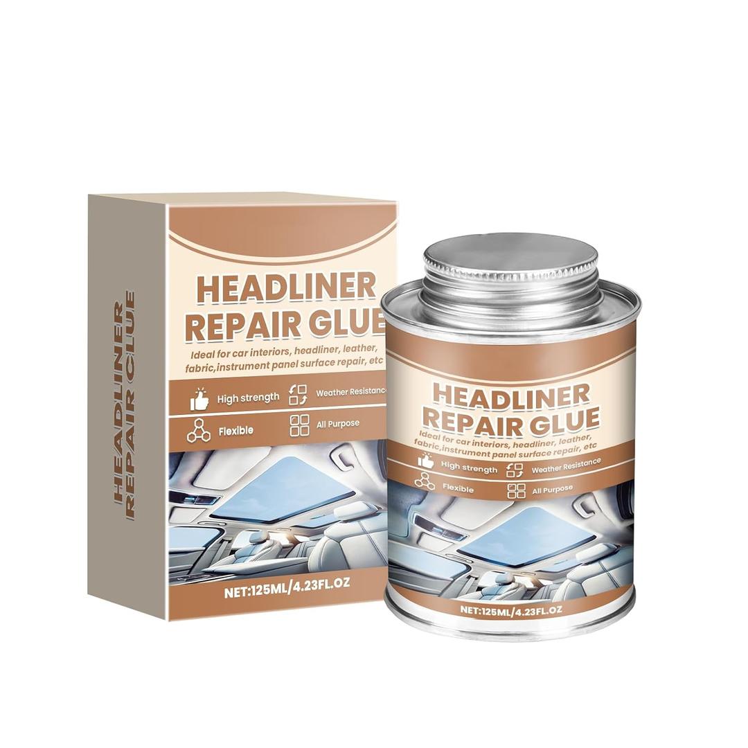 Headliner Repair Glue 125ml - Strong Bonding Automotive Adhesive for Car Roof Liner, Upholstery & Vinyl - with Brush for Fabric and Interior Surfaces