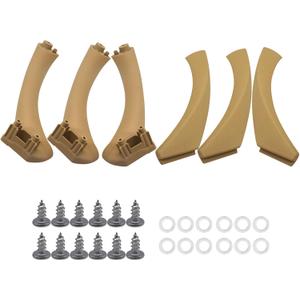 HiSport Inner Door Panel Handle and Door Pull Outer Trim Cover 1 Rear Left 2 Front Rear Right - Compatible with BWM 3 Series E90 E91 E92 E93 Sedan, Wagon Coupe 2006-2011 Models 325i,325xi,328i