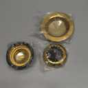 Mudder 3 Pcs Kitchen Sink Drain Strainer and Stopper Stainless Steel Garbage Disposal Plug with Handle Universal Anti-Clogging Kitchen Sink Filter Sieve Basket Strainer(Antique Gold)