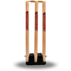 Jumbo Cricket Spring Return Stumps Wickets Metal Base Multi Surface Placement BY Naqqash Sports, 28"