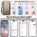 Defencase Compatible with iPhone 16 Plus Case Wallet with RFID Blocking Card Holder for Women Men, PU Leather Magnetic Snap Flip Zipper Strap Wallet Phone Case for iPhone 16 Plus 6.7", Desert Titanium