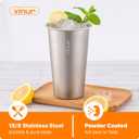 VINUR 20 oz Stainless Steel Cups 8 Pack Pint Tumbler Stackable Metal Drinking Glasses for Travel, Camping, Outdoors