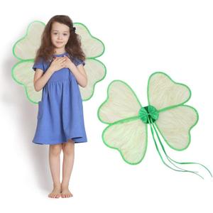 Halloween Fairy Wings for Girls, Halloween Dress Up Costume Accessories Sparkle Butterfly Angel Wings Costume Wings (Green)