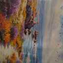 SERIMINO Coastal Wall Art, Oversized Wall Art, Beach Wall Decor, Blue Ocean Landscape Prints, Seashore Floral Large Pictures, Tropical Paintings for Living Room Office Bedroom Dining Room 29"x57" (Bright Seaside)