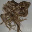 Halo Hair Extensions with Invisible Wire 20 Inch Ash Brown Hair Extensions with Beach Blonde Highlight and 4 Secure Clips Wavy Synthetic Hair extensions for Women Daily Part Use