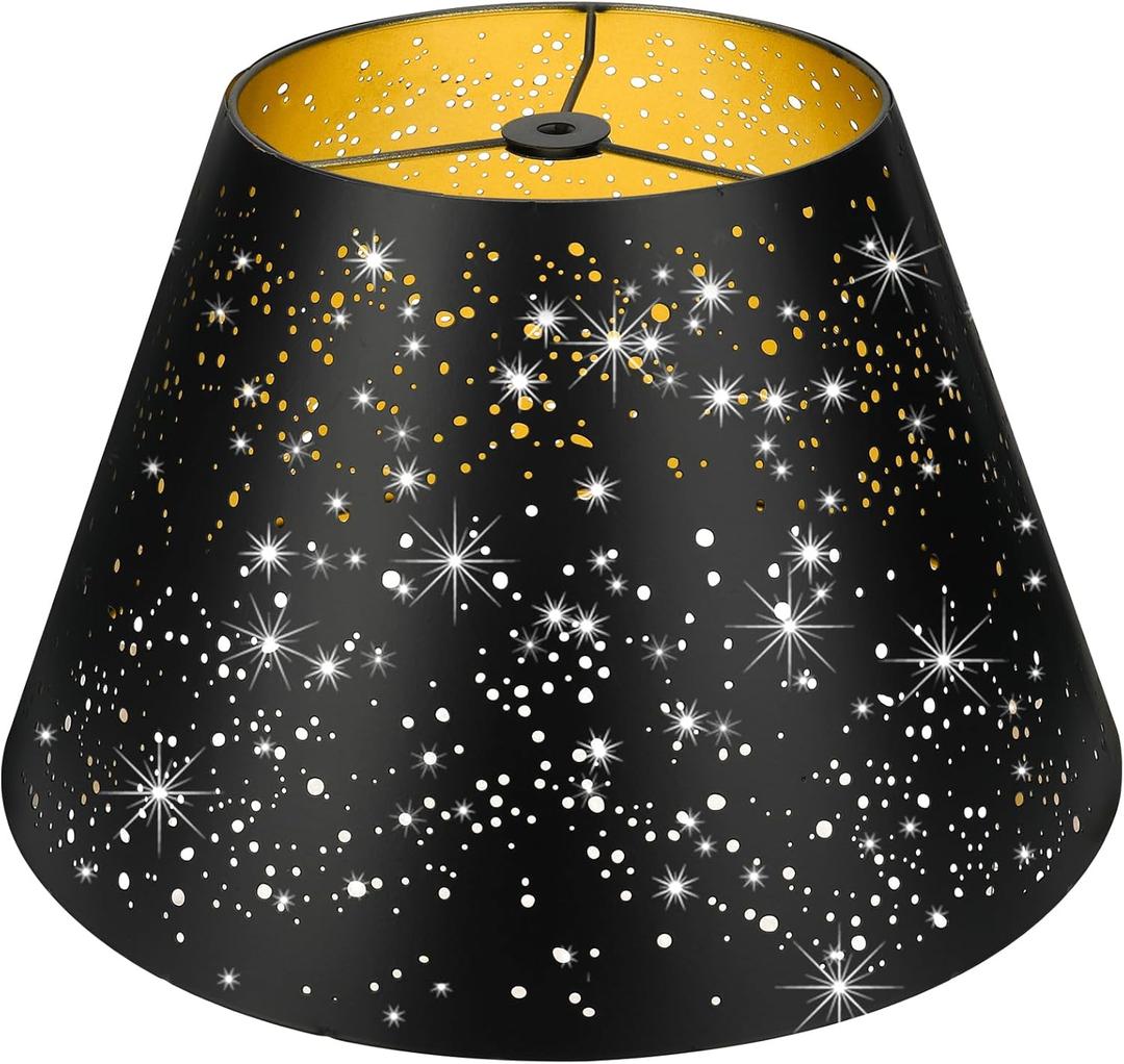 Medium Lamp Shade, ALUCSET Barrel Metal Etching Process Lampshade for Table Lamp and Floor Light, 7x13x7.8 inch, Spider