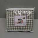 100% Cotton Queen Sheet Set - 4 Piece Cotton Sheets Queen Size Bed Set, Soft, Smooth, Durable, Easy Care, 16" Deep Pocket Checkered Green Sheets - 1 Flat, 1 Fitted, 2 Pillowcases
