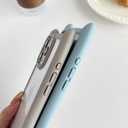 FLIRACON Cute Cat Ears Clear Phone Case Compatible with iPhone Case (Blue,for iPhone 12)